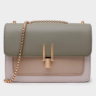 Colorblock Crossbody Bag Women Leather Crossbody Wallet Cute Designer Handbag Shoulder Bag